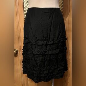 RALPH LAUREN black silk ruffle skirt 12